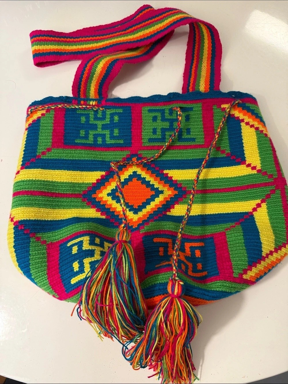 Wayuu Tribe Wayuu Mochila Bucket Bag Multicolor Shoulder Bag